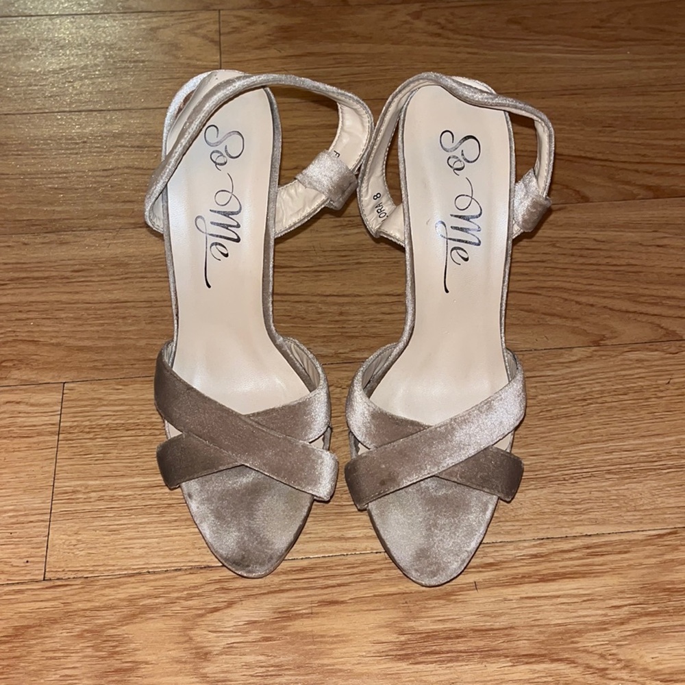 Velvet high heels